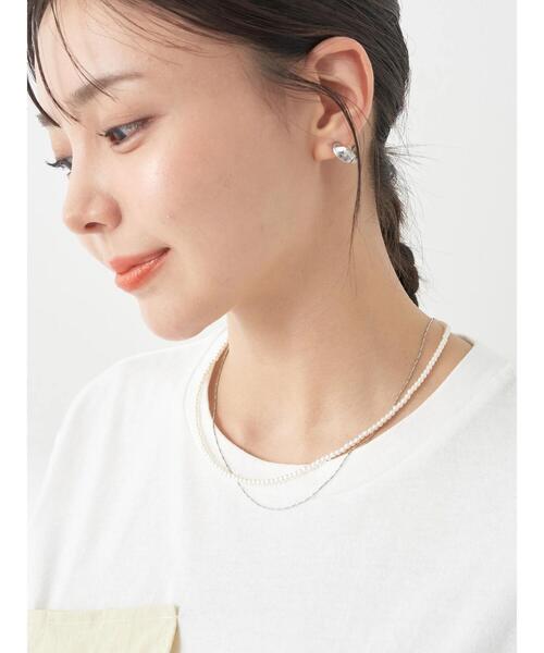 earth music&ecology（アースミュージックアンドエコロジー）の「パールチェーン2連ネックレス（ネックレス・レディース・シルバー/ゴールド・FREE）」の9枚目の写真