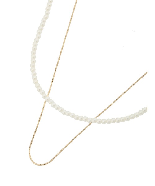 earth music&ecology（アースミュージックアンドエコロジー）の「パールチェーン2連ネックレス（ネックレス・レディース・シルバー/ゴールド・FREE）」の3枚目の写真