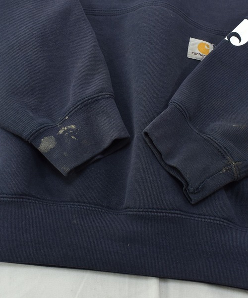 Carhartt（カーハート）の「【ヴィンテージ古着】Carhartt / カーハート ORIGINAL FIT ロゴプリント スウェットパーカー（パーカー・メンズ・ネイビー・MEDIUM）」の6枚目の写真