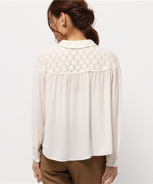 La TOTALITE（ラトータリテ）の「SONOコラボ フォークロアサックブラウス◆（シャツ/ブラウス・レディース・ブラック/ホワイト・FREE）」の4枚目の写真