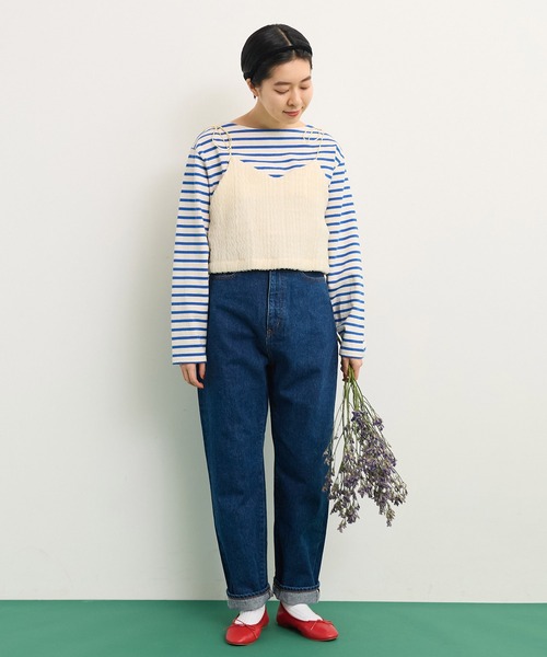 Dot＆Stripes CHILD WOMAN（ドットアンドストライプス　チャイルドウーマン）の「チュール風 接結ニットキャミ（キャミソール・レディース・アイボリー・FREE）」の5枚目の写真
