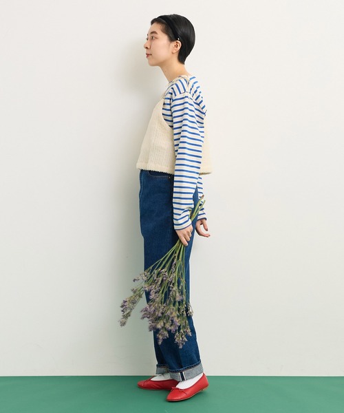 Dot＆Stripes CHILD WOMAN（ドットアンドストライプス　チャイルドウーマン）の「チュール風 接結ニットキャミ（キャミソール・レディース・アイボリー・FREE）」の6枚目の写真