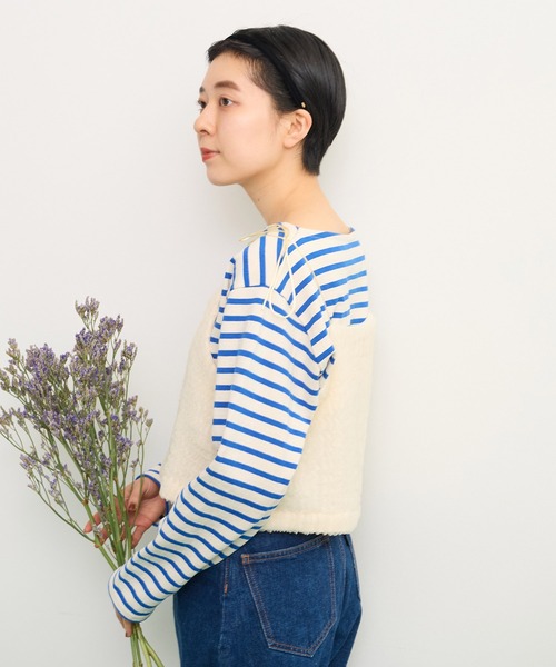 Dot＆Stripes CHILD WOMAN（ドットアンドストライプス　チャイルドウーマン）の「チュール風 接結ニットキャミ（キャミソール・レディース・アイボリー・FREE）」の3枚目の写真