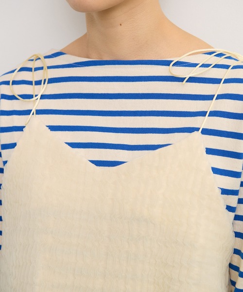 Dot＆Stripes CHILD WOMAN（ドットアンドストライプス　チャイルドウーマン）の「チュール風 接結ニットキャミ（キャミソール・レディース・アイボリー・FREE）」の12枚目の写真