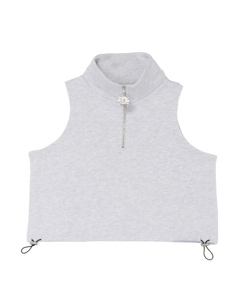 EVRIS（エヴリス）の「SUNNYハーフジップノースリトップス（Tシャツ/カットソー・レディース・イエロー/ホワイト/ブラック/グレー・FREE）」の10枚目の写真