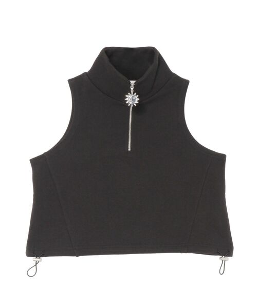 EVRIS（エヴリス）の「SUNNYハーフジップノースリトップス（Tシャツ/カットソー・レディース・イエロー/ホワイト/ブラック/グレー・FREE）」の11枚目の写真