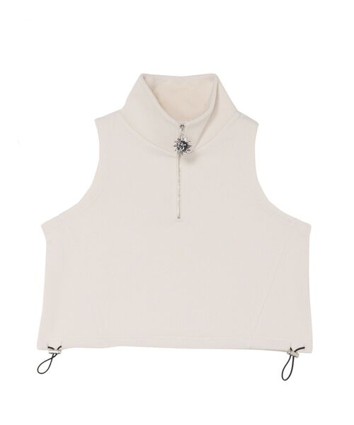 EVRIS（エヴリス）の「SUNNYハーフジップノースリトップス（Tシャツ/カットソー・レディース・イエロー/ホワイト/ブラック/グレー・FREE）」の13枚目の写真