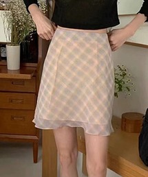 シアーチェックスカート