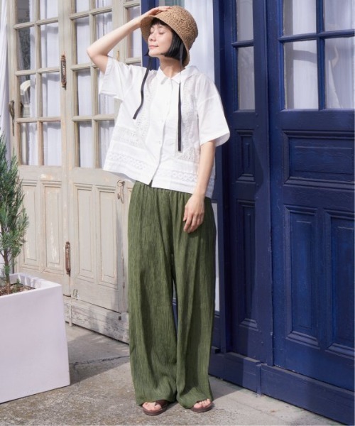 LBC（エルビーシー）の「エアプリーツワイドイージーパンツ（その他パンツ・レディース・ダークオリーブ/ブラック/ベージュ/マスタード・M/L）」の12枚目の写真