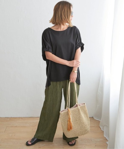 LBC（エルビーシー）の「エアプリーツワイドイージーパンツ（その他パンツ・レディース・ダークオリーブ/ブラック/ベージュ/マスタード・M/L）」の22枚目の写真