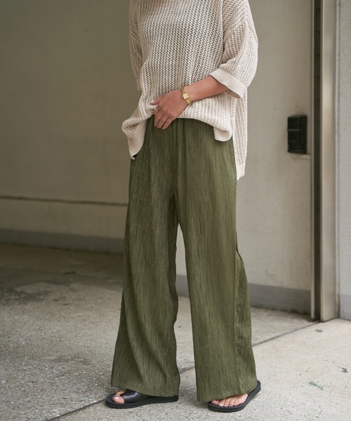 LBC（エルビーシー）の「エアプリーツワイドイージーパンツ（その他パンツ・レディース・ダークオリーブ/ブラック/ベージュ/マスタード・M/L）」の14枚目の写真