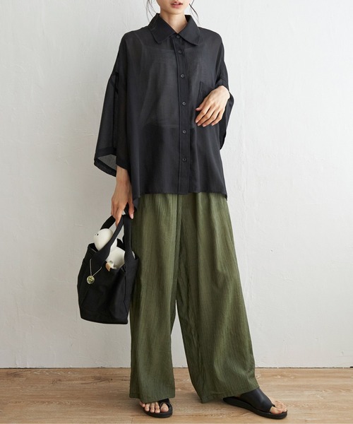 LBC（エルビーシー）の「エアプリーツワイドイージーパンツ（その他パンツ・レディース・ダークオリーブ/ブラック/ベージュ/マスタード・M/L）」の19枚目の写真