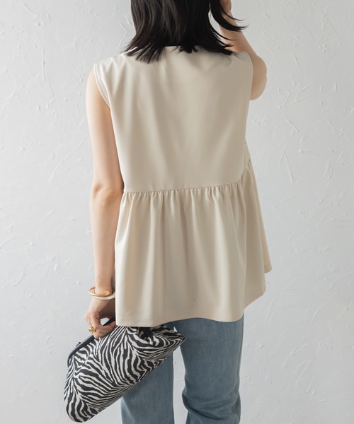 ペプラムベスト×Iラインスカートセットアップ（ワンピース）｜Bonjour