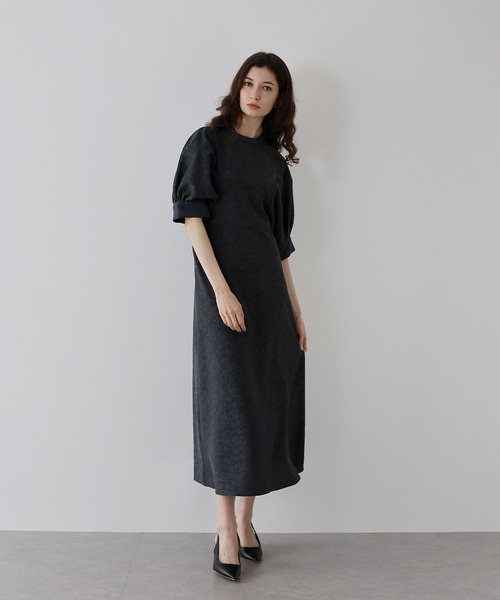 J by blue（ジェイバイブルー）の「レースジャガードドルマンワンピース結婚式 成人式 二次会 同窓会 セレモニー パーティードレス オケージョンドレス お呼ばれ 20代 30代（ドレス・レディース・ミント/ベージュ/チャコールグレー・MEDIUM）」の15枚目の写真