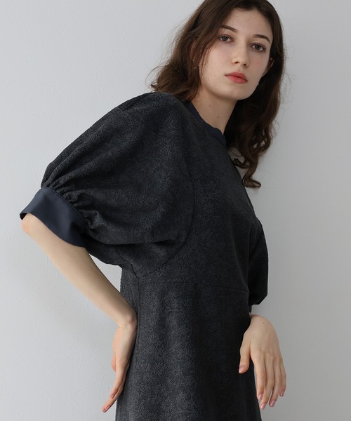 J by blue（ジェイバイブルー）の「レースジャガードドルマンワンピース結婚式 成人式 二次会 同窓会 セレモニー パーティードレス オケージョンドレス お呼ばれ 20代 30代（ドレス・レディース・ミント/ベージュ/チャコールグレー・MEDIUM）」の10枚目の写真