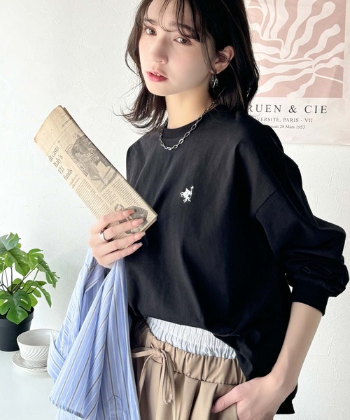 ELF SACK 人気◆キュート カジュアル じゅんしょく長袖 Tシャツ Women's Graphic & Oversized T-Shirts in Y2K Styles | ELFSACK