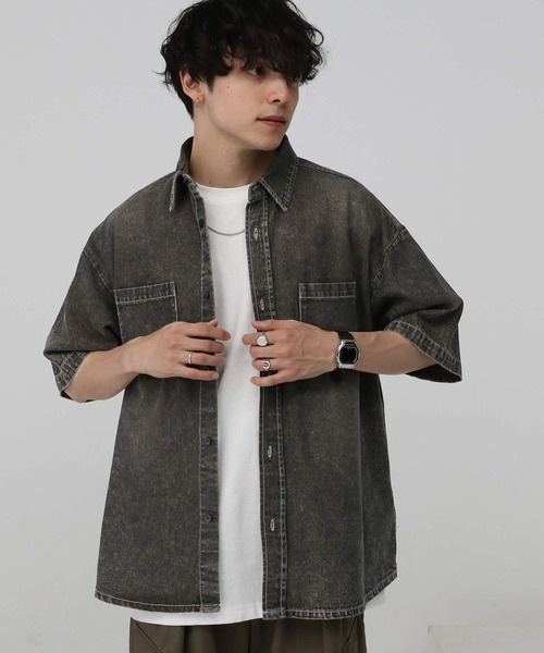 RAGEBLUE(レイジブルー)の「ヴィンテージライク/オーバーダイデニムシャツ(シャツ/ブラウス・メンズ・ブルー/グレー・LARGE/MEDIUM)」の22枚目の写真