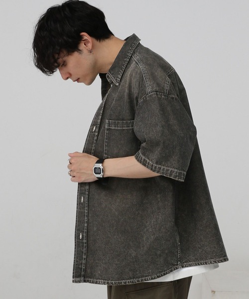 RAGEBLUE(レイジブルー)の「ヴィンテージライク/オーバーダイデニムシャツ(シャツ/ブラウス・メンズ・ブルー/グレー・LARGE/MEDIUM)」の21枚目の写真