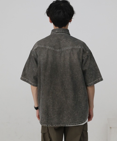 RAGEBLUE(レイジブルー)の「ヴィンテージライク/オーバーダイデニムシャツ(シャツ/ブラウス・メンズ・ブルー/グレー・LARGE/MEDIUM)」の12枚目の写真