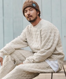 mlt4778-Geometric Pattern Quilt Cut sew Pullover プルオーバー
