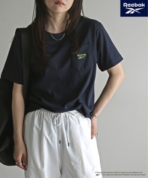 【Reebok/リーボック】 ポケット付きワンポイント刺繍ロゴTシャツ