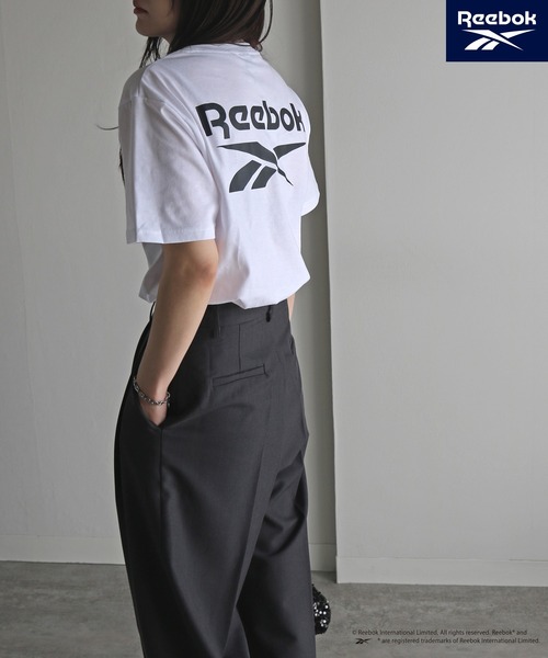 COURO(コウロ)の「【Reebok/リーボック】 ポケット付きワンポイント刺繍ロゴTシャツ(Tシャツ/カットソー・レディース・ブラック/サックスブルー/ホワイト/ネイビー・M/XL/L)」の11枚目の写真