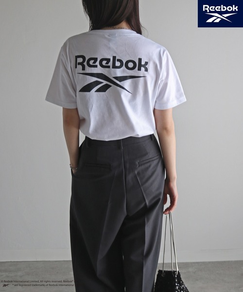COURO(コウロ)の「【Reebok/リーボック】 ポケット付きワンポイント刺繍ロゴTシャツ(Tシャツ/カットソー・レディース・ブラック/サックスブルー/ホワイト/ネイビー・M/XL/L)」の10枚目の写真