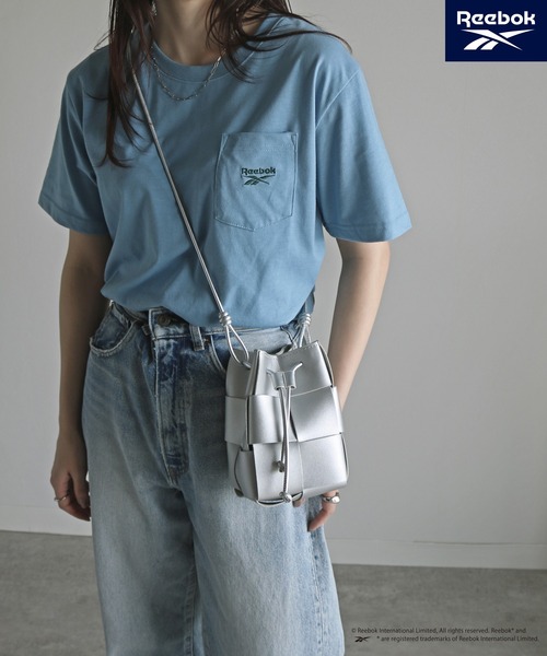 COURO(コウロ)の「【Reebok/リーボック】 ポケット付きワンポイント刺繍ロゴTシャツ(Tシャツ/カットソー・レディース・ブラック/サックスブルー/ホワイト/ネイビー・M/XL/L)」の15枚目の写真