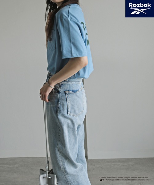 COURO(コウロ)の「【Reebok/リーボック】 ポケット付きワンポイント刺繍ロゴTシャツ(Tシャツ/カットソー・レディース・ブラック/サックスブルー/ホワイト/ネイビー・M/XL/L)」の14枚目の写真