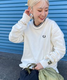 フレッドペリー Aライン フリル スエット パーカー ホワイト 白