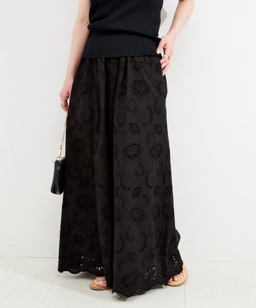 B.C STOCK(ベーセーストック)の「アイレットレイヤーイージーワイドパンツ(その他パンツ・レディース・ホワイト/ブラック・FREE)」の22枚目の写真