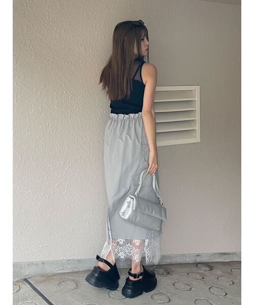 MURUA（ムルーア）の「ポイントメッシュタンクトップ（Tシャツ/カットソー・レディース・ホワイト/ブラック・FREE）」の13枚目の写真