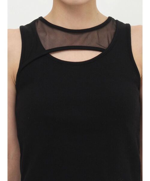 MURUA（ムルーア）の「ポイントメッシュタンクトップ（Tシャツ/カットソー・レディース・ホワイト/ブラック・FREE）」の9枚目の写真