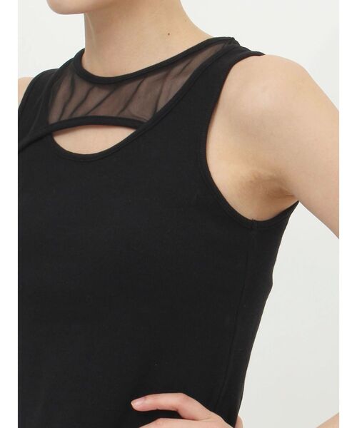 MURUA（ムルーア）の「ポイントメッシュタンクトップ（Tシャツ/カットソー・レディース・ホワイト/ブラック・FREE）」の8枚目の写真