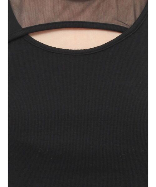 MURUA（ムルーア）の「ポイントメッシュタンクトップ（Tシャツ/カットソー・レディース・ホワイト/ブラック・FREE）」の3枚目の写真