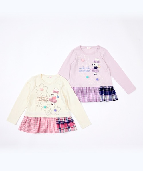 KP（ケーピー）の「うさぎアップリケ長袖チュニック(80～140)（チュニック・キッズ・ラベンダー/オフホワイト・80ｃｍ/90cm/100cm/110cm/120cm/130cm/140cm）」の3枚目の写真