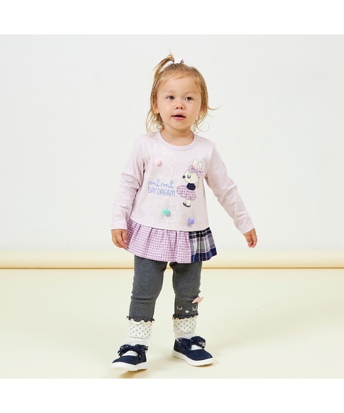 KP（ケーピー）の「うさぎアップリケ長袖チュニック(80～140)（チュニック・キッズ・ラベンダー/オフホワイト・80ｃｍ/90cm/100cm/110cm/120cm/130cm/140cm）」の10枚目の写真