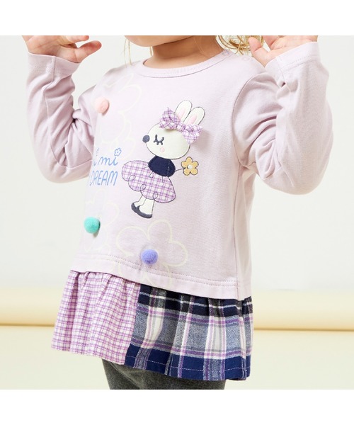 KP（ケーピー）の「うさぎアップリケ長袖チュニック(80～140)（チュニック・キッズ・ラベンダー/オフホワイト・80ｃｍ/90cm/100cm/110cm/120cm/130cm/140cm）」の12枚目の写真