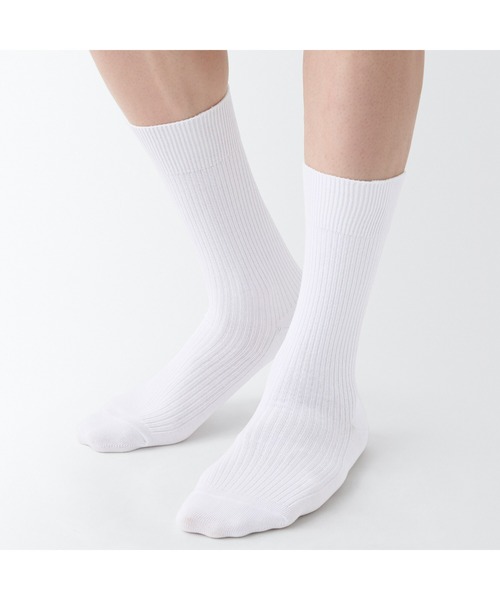 紳士 足なり直角 リブ編み靴下（4足組）（ソックス/靴下）｜無印良品