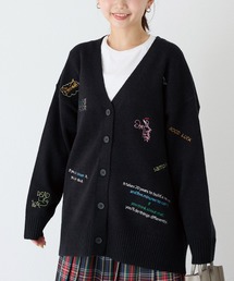 刺繍ニットカーディガン