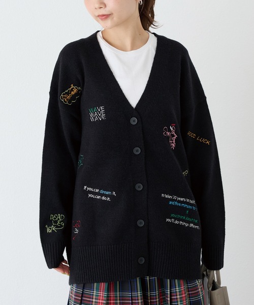 LAVEANGE(ラビアンジェ)の「刺繍ニットカーディガン(カーディガン/ボレロ・レディース・ブラック/グレー・F)」の20枚目の写真