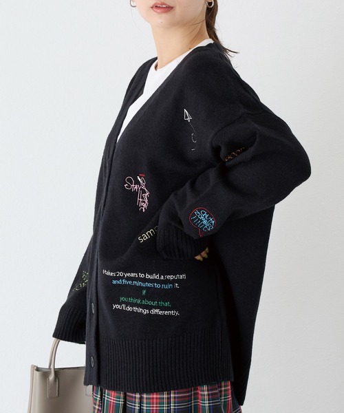 LAVEANGE(ラビアンジェ)の「刺繍ニットカーディガン(カーディガン/ボレロ・レディース・ブラック/グレー・F)」の21枚目の写真