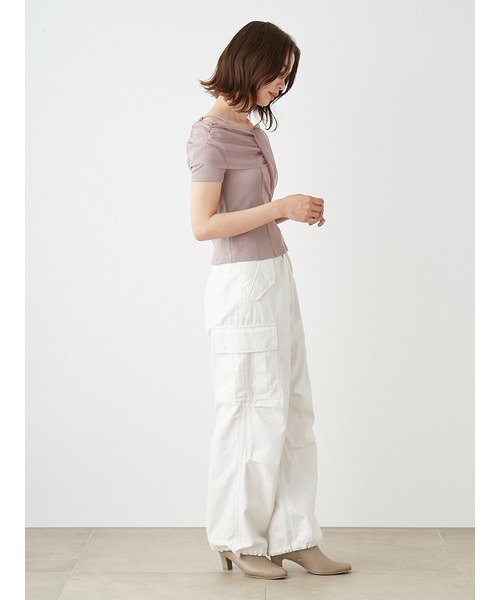 SNIDEL（スナイデル）の「リボンディテールカットトップス（T