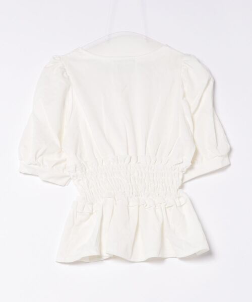 GORGE(ゴージ)の「《美シルエット×スクエアネック》レディース ウエストシャーリングブラウス ボリューム袖 春夏秋(シャツ/ブラウス・レディース・ホワイト/ブラック・F)」の8枚目の写真
