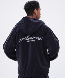 AVIREX | VELOUR ZIP PRAKA CURSIVE LOGO / ベロア ジップ パーカー カーシブロゴ / AVIREX / アヴィレックス(パーカー)