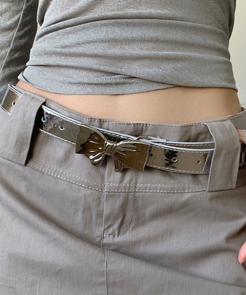 DIAVEL（ディアベル）の「2色展開リボンバックルベルト（ベルト・レディース・ブラック/シルバー・FREE）」の10枚目の写真