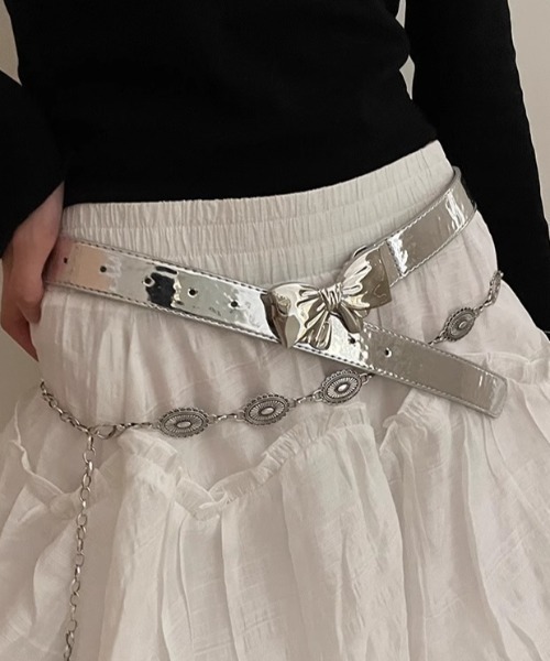 DIAVEL（ディアベル）の「2色展開リボンバックルベルト（ベルト・レディース・ブラック/シルバー・FREE）」の12枚目の写真