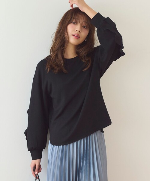 Feroux（フェルゥ）の「【洗える】ダンボール プルオーバー（スウェット・レディース・ブラック系/ライトグレー系/アイボリー系・F）」の2枚目の写真