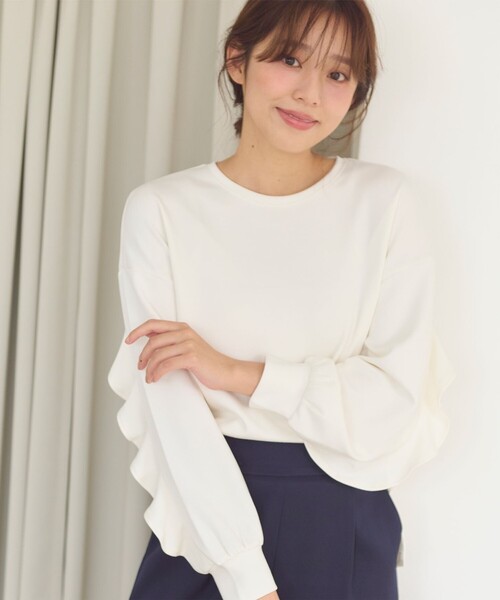 Feroux（フェルゥ）の「【洗える】ダンボール プルオーバー（スウェット・レディース・ブラック系/ライトグレー系/アイボリー系・F）」の3枚目の写真