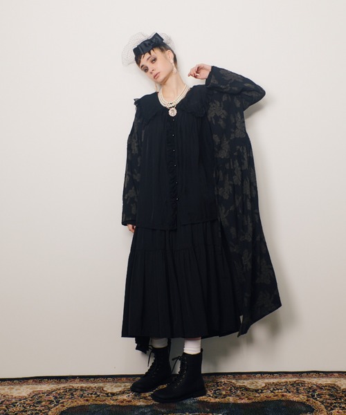美品✨manana suerte ジャガードカシュクールワンピース ガウン ジャガードカシュクールワンピース（ワンピース）｜manana